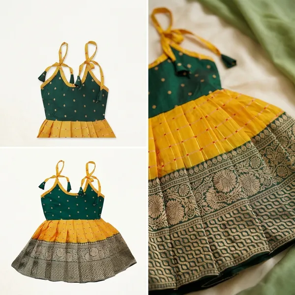 South_Indian_Pattu_Pavadai_Silk_Frock_For_Baby_Girls