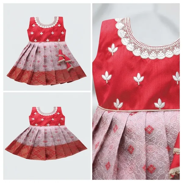 Girls_Jacquard_Silk_Frock_Dress