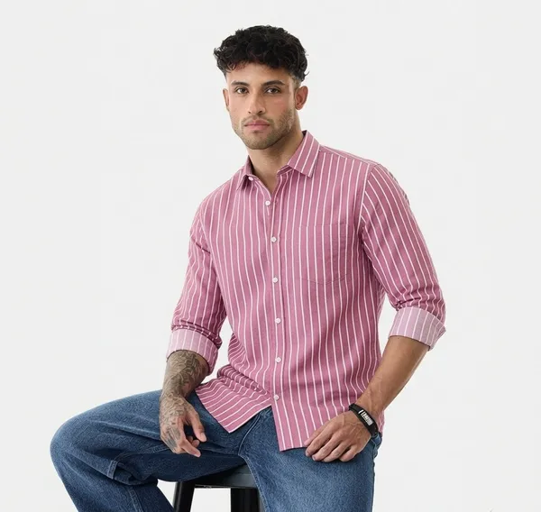 Pink_Cotton_80%_With_Polyster_20%_Regular_Fit_Shirt_For_Men