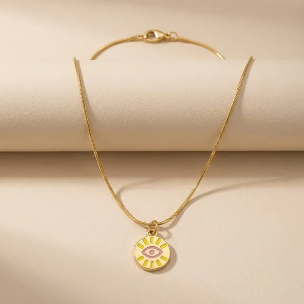 Yellow_And_Golden_Alloy_Metal_Enamel_Evil_Eye_Sunburst_Pendant_Necklace_For_More