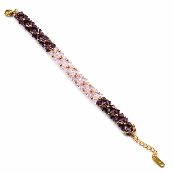 Floral_Beaded_Bracelet_-_Purple_Gradient