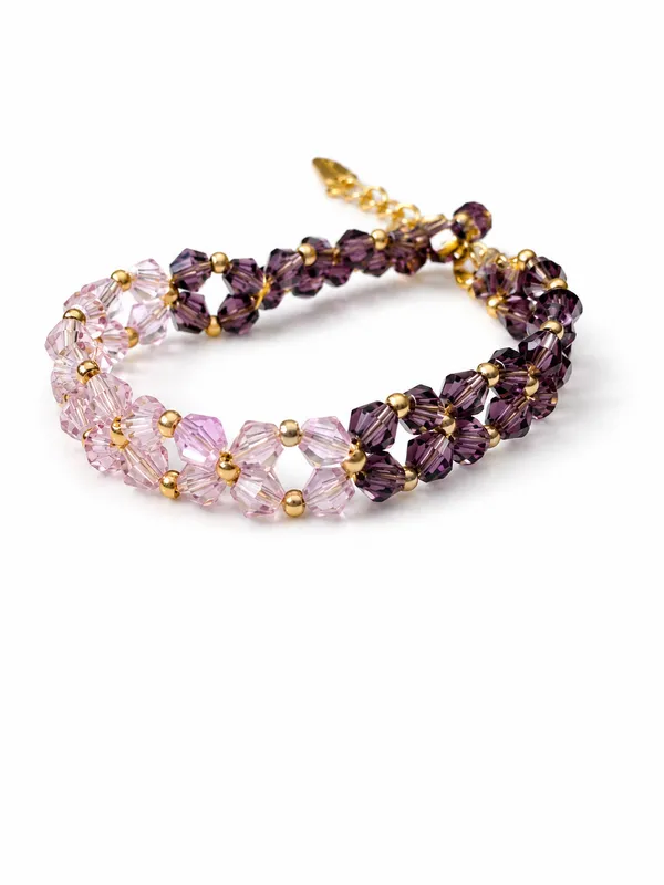 Floral_Beaded_Bracelet_-_Purple_Gradient