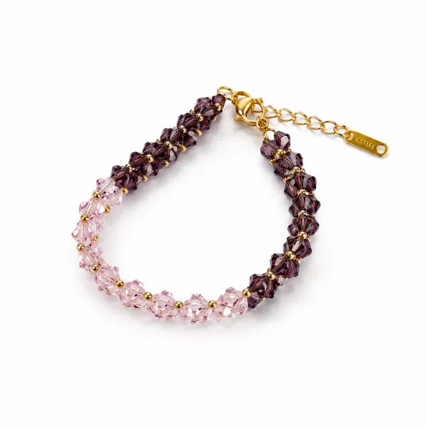 Floral_Beaded_Bracelet_-_Purple_Gradient