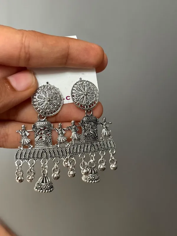 Oxidised_Radha_Krishna_Jhula_Earrings