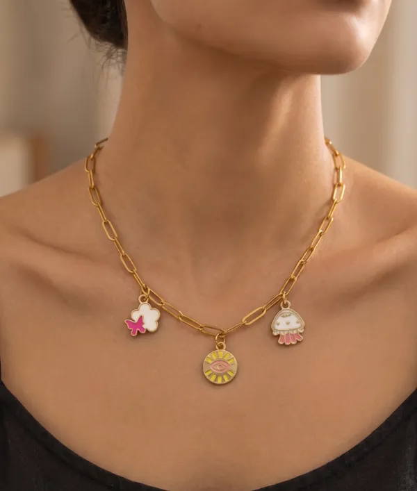 Gold_Tone_Chain_Necklace_With_Enamel_Charms