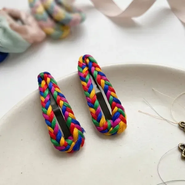 Rainbow_Multicolour_Braided_Hair_Clips_For_Girls_Set_Of_2