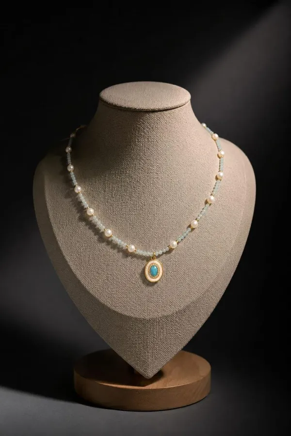 Turquoise_Gemstone_Pearl_Beaded_Pendant_Necklace_For_Women