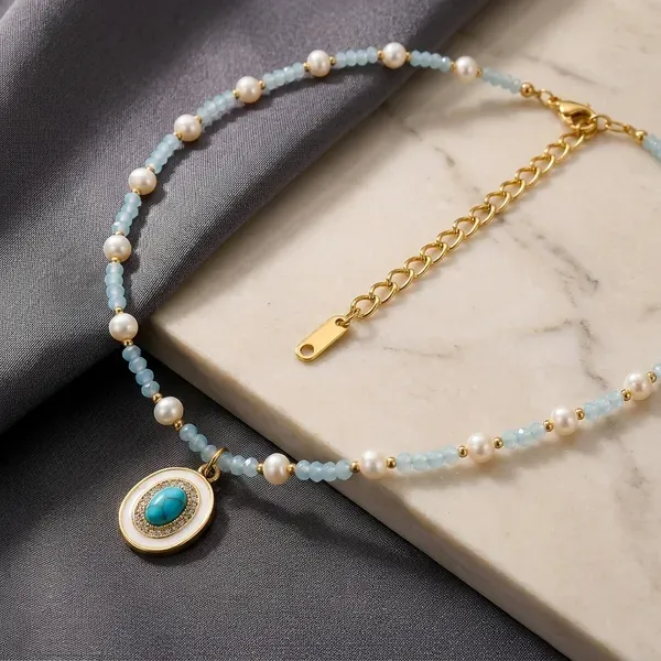 Turquoise_Gemstone_Pearl_Beaded_Pendant_Necklace_For_Women