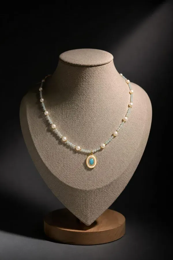Turquoise_Gemstone_Pearl_Beaded_Pendant_Necklace_For_Women