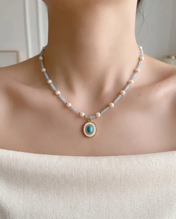 Turquoise_Gemstone_Pearl_Beaded_Pendant_Necklace_For_Women