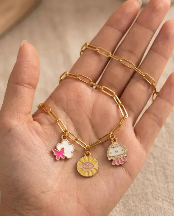 Gold_Tone_Chain_Necklace_With_Enamel_Charms