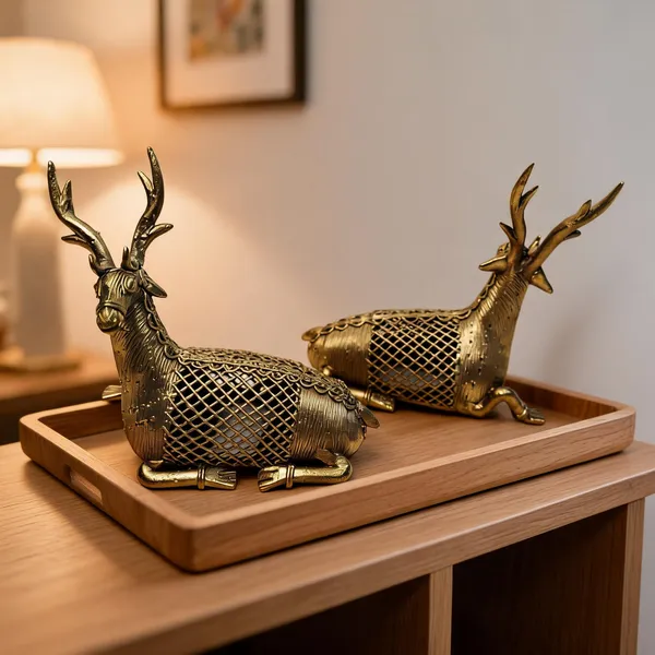 Brass_Dokra_Antique_Finish_Sitting_Deer_Figurines_Set_Of_2