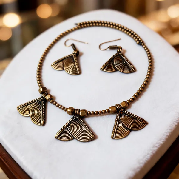 Golden_Brass_Dokra_Hasli_Oxidized_Fan_Pendant_Necklace_Set_For_Women