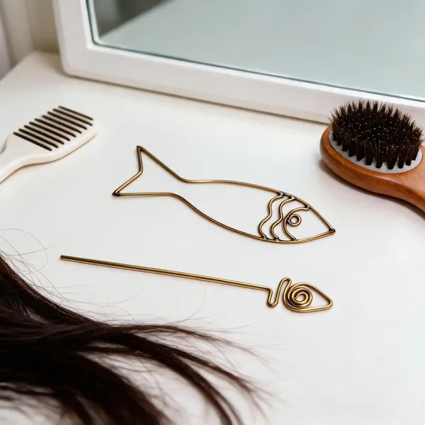 Golden_Brass_Dokra_Fish_Design_Hair_Pin_For_Women