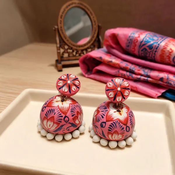 Multicolour_Terracotta_Hand_Painted_Jhumka_Earrings_For_Women