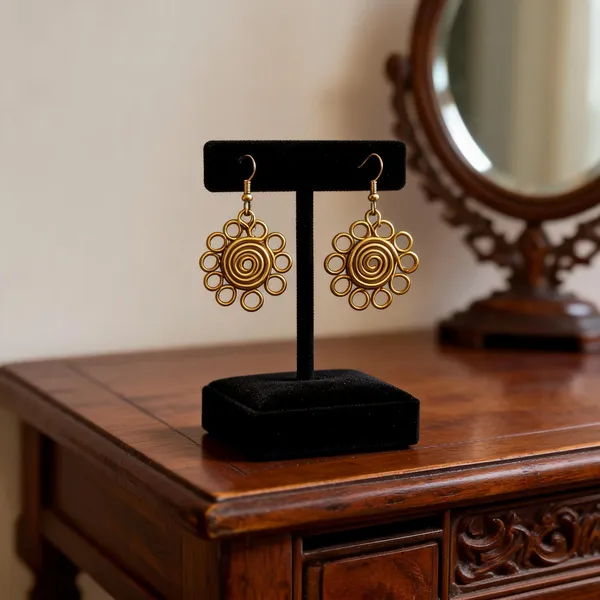 Golden_Brass_Dokra_Wire_Spiral_Floral_Dangle_Earrings_For_Women