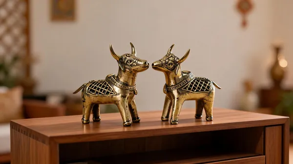 Brass_Antique_Finish_Dokra_Nandi_Bull_Figurine_Set_Of_2