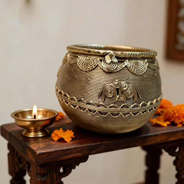 Golden_Brass_Dokra_Measuring_Bowl