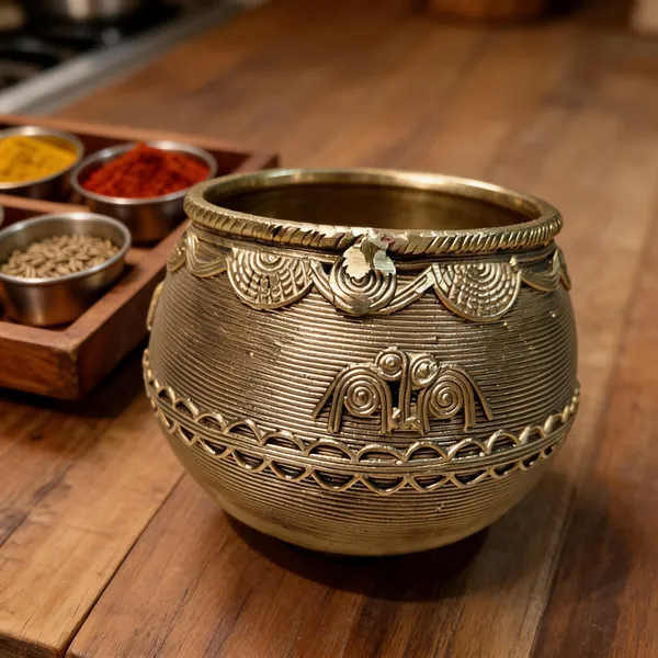 Golden_Brass_Dokra_Measuring_Bowl