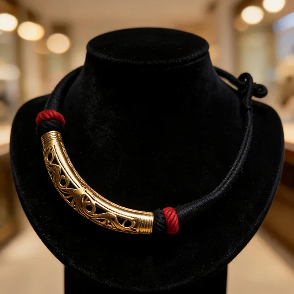 Golden_Red_Brass_Dokra_Hasli_Neckpiece_For_Women