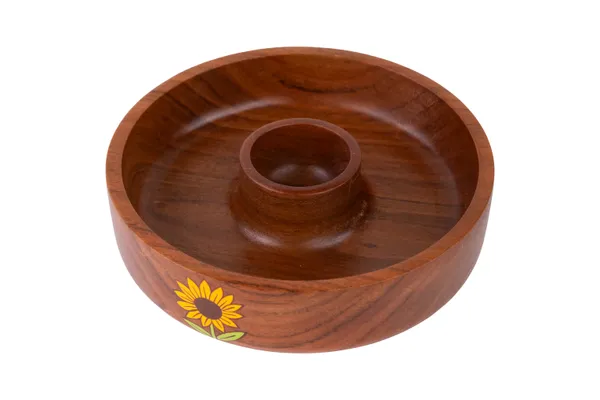 Wooden_Sunflower_Design_Chip_And_Dip_Bowl