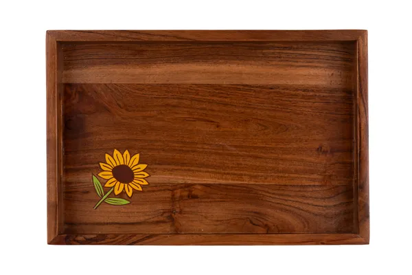Wooden_Rectangular_Serving_Tray_With_Sunflower_Design