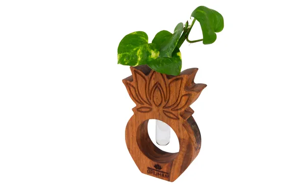 Wooden_Lotus_Flower_Desktop_Planter_With_Glass_Vase