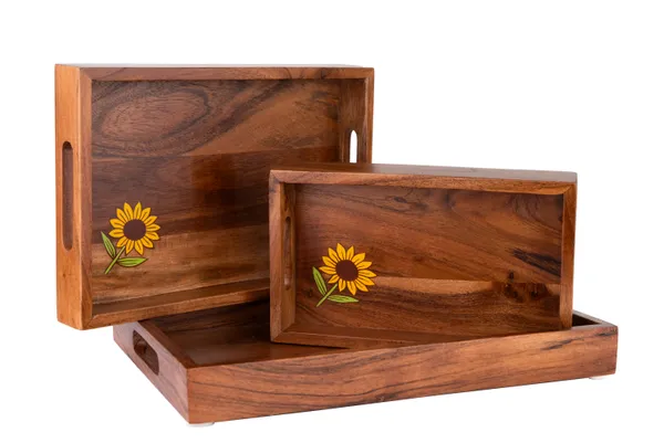 Wooden_Rectangular_Serving_Tray_With_Sunflower_Design