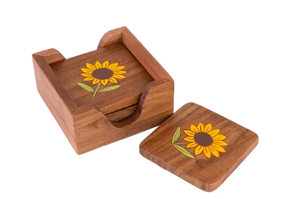Wooden_Sunflower_Coaster_Set_With_Holder