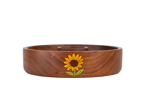 Wooden_Sunflower_Design_Chip_And_Dip_Bowl