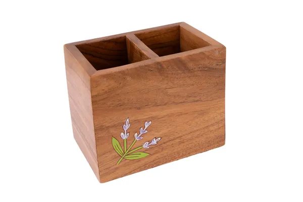 Wooden_Tulip_Design_Two_Compartment_Spoon_And_Cutlery_Holder