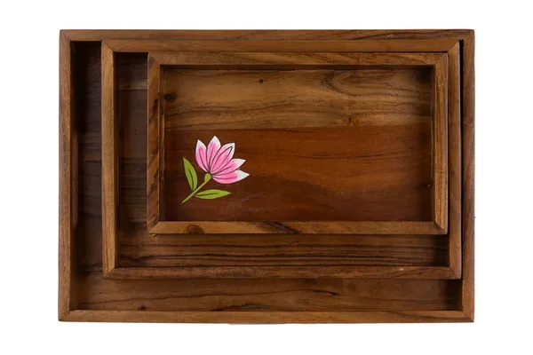 Wooden_Serving_Tray_Set_With_Pink_Lotus_Floral_Design