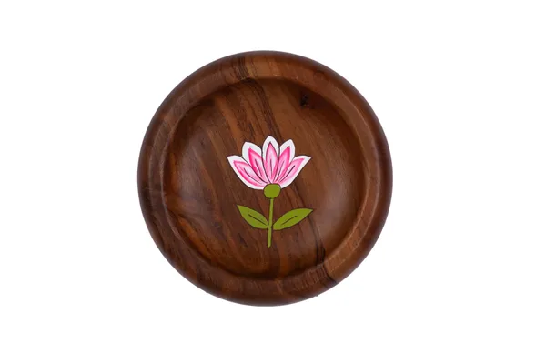 Wooden_Round_Serving_Tray_With_Hand_Painted_Lotus_Design