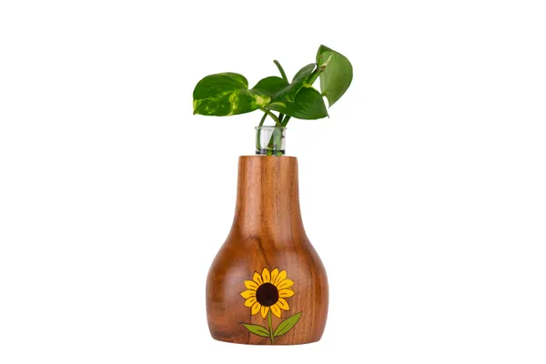 Wooden_Sunflower_Print_Bulb_Shaped_Vase