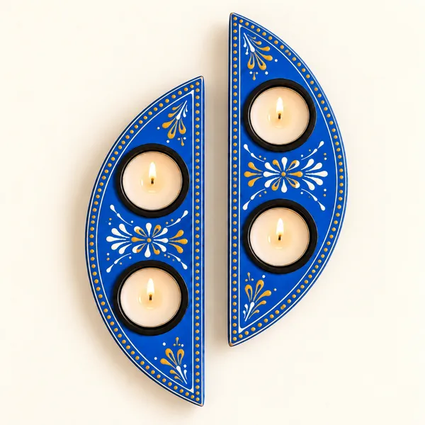 Neel_Parnika__Hand-Painted_Wooden_Tealight_Holder_Set