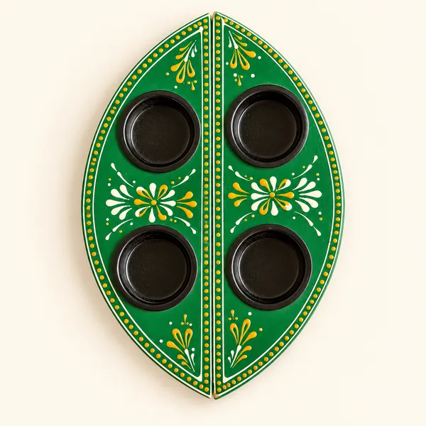 Pallav_–_Hand-Painted_Leaf_Tealight_Holder_Set