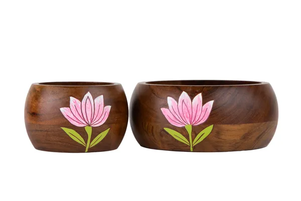 Brown_Wood_Hand_Painted_Lotus_Design_Round_Bowl