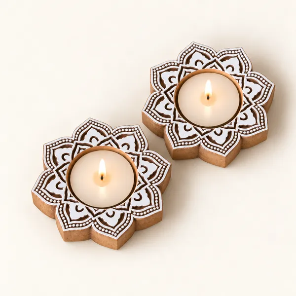 Shwet_Kamal_–_Wooden_Tealight_Holder_Jodi