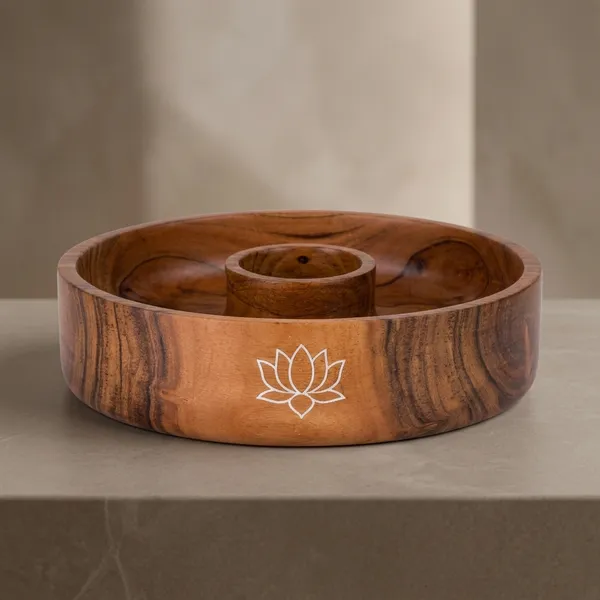 Wooden_Lotus_Design_Chip_And_Dip_Bowl
