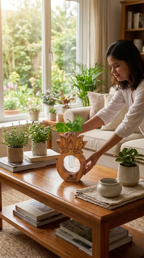 Wooden_Lotus_Flower_Desktop_Planter_With_Glass_Vase