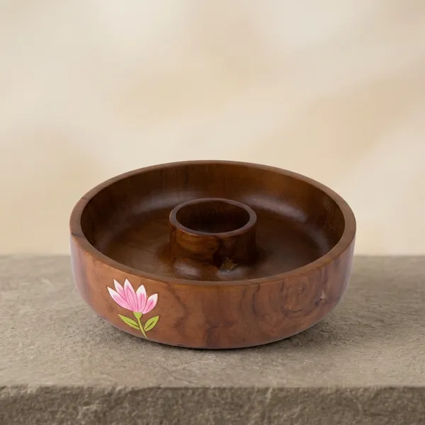 Wooden_Lotus_Design_Chip_And_Dip_Bowl