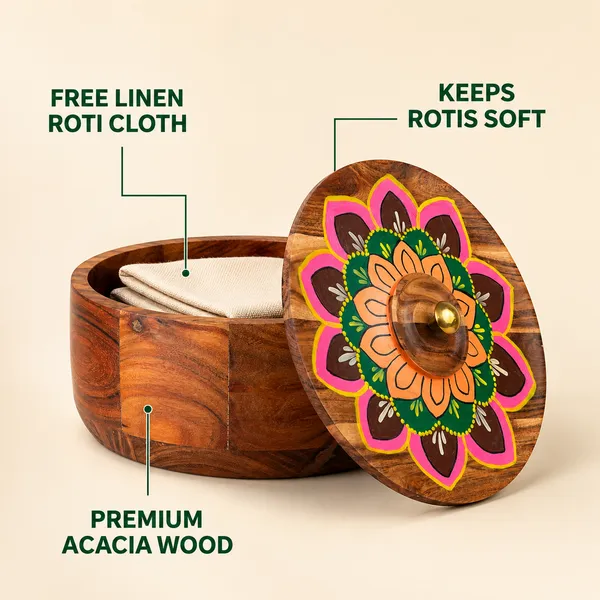 Wooden_Floral_Hand-Painted_Round_Roti_Box_With_Lid