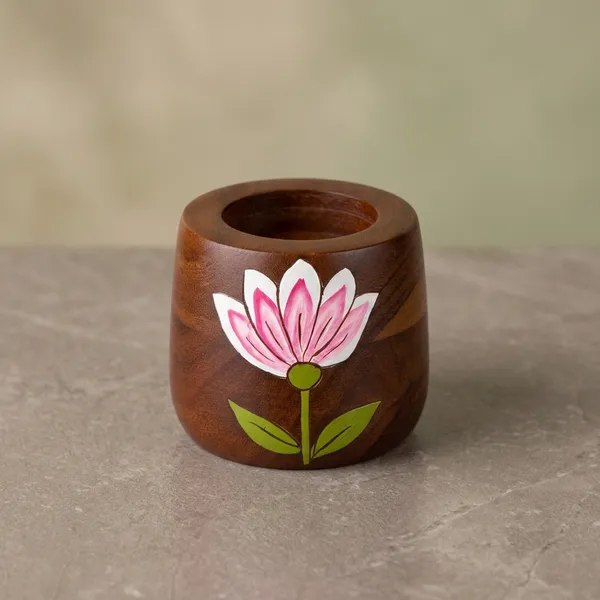 Wooden_Hand_Painted_Pink_Lotus_Flower_Decorative_Candle_Holder