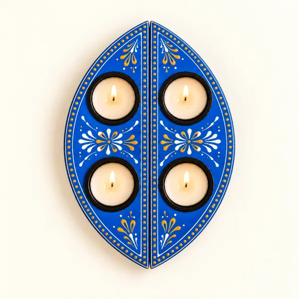 Neel_Parnika__Hand-Painted_Wooden_Tealight_Holder_Set