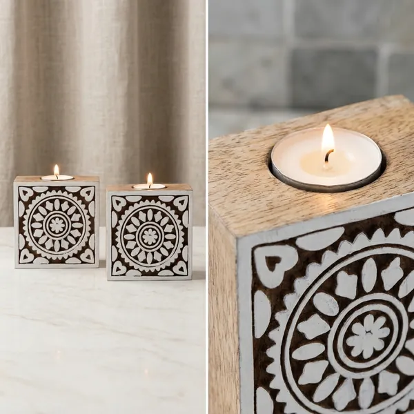 White_Decorative_Mandala_Tile_Tealight_Candle_Stand_-_Pack_Of_2