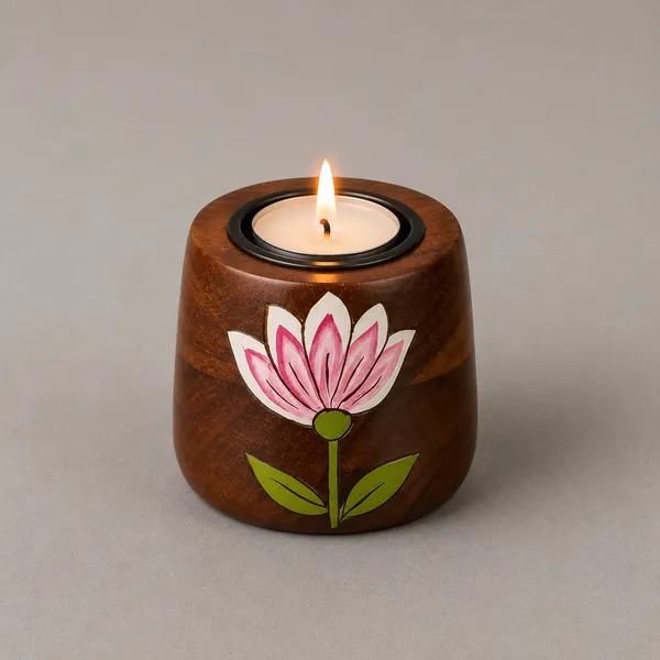 Wooden_Hand_Painted_Pink_Lotus_Flower_Decorative_Candle_Holder