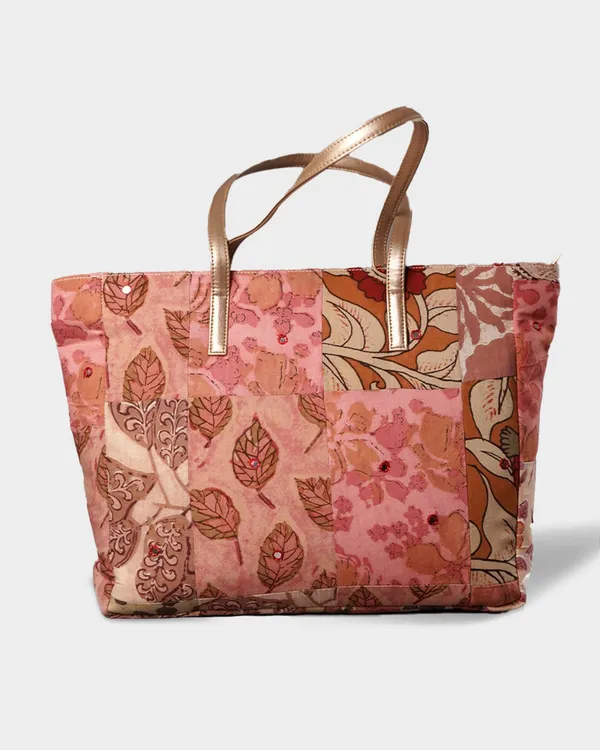 Dusty_Rose_Patchwork_Tote_Bag_With_Gold_Handles