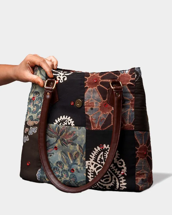 Handcrafted_Patchwork_Tote_Bag_With_Faux_Leather_Handles