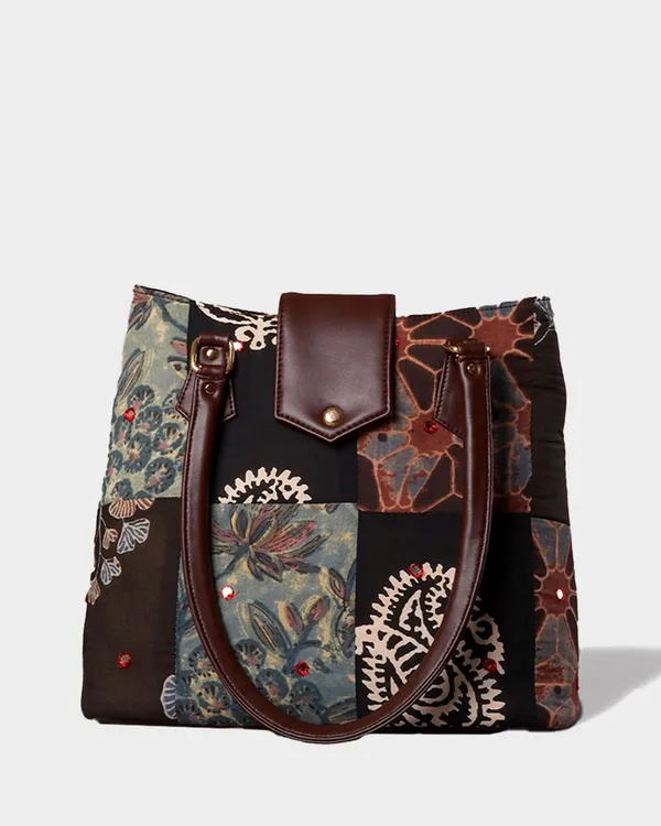 Handcrafted_Patchwork_Tote_Bag_With_Faux_Leather_Handles