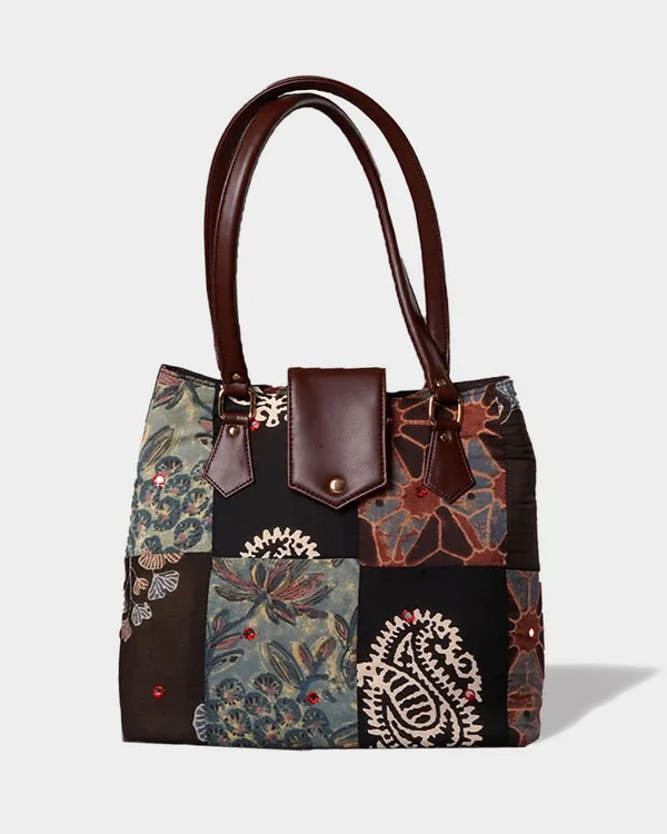 Handcrafted_Patchwork_Tote_Bag_With_Faux_Leather_Handles